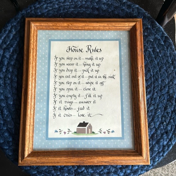 Home Rules Matted in oak Frame - Picture 1 of 6